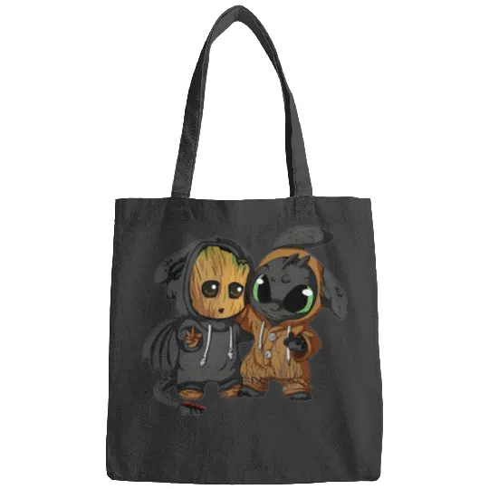 Disney Toothless and Groot Cute Friends Unisex Bags, Disneyland Family Vacation, I'm Groot Bags
