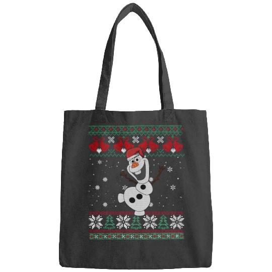 Discover Disney Frozen Olaf Ugly Christmas Sweater Xmas Lights and Snowflake Bags