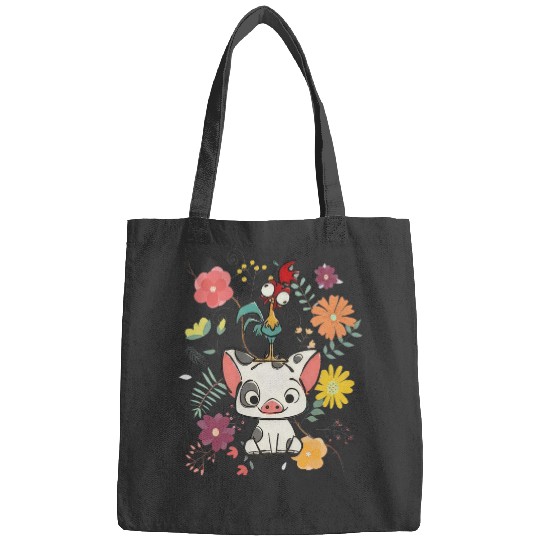 Disney Moana 70s Style Floral Pua And Hei Hei Bags