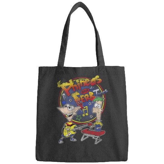 Disney Phineas And Ferb-Tones Distressed Band Logo Bags