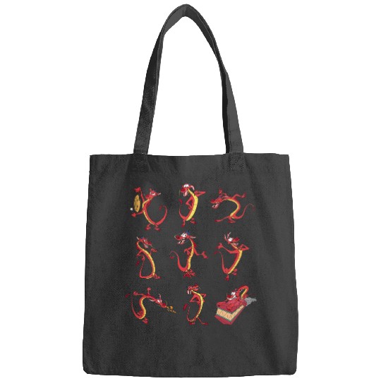 Vintage Disney Mulan Mushu Dragon Pose Bags, Mushu Emotions Bags
