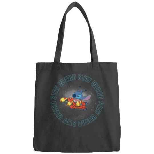 Stitch And Toothless T-Shirt Disney Stay Weird Stitch Space Bags