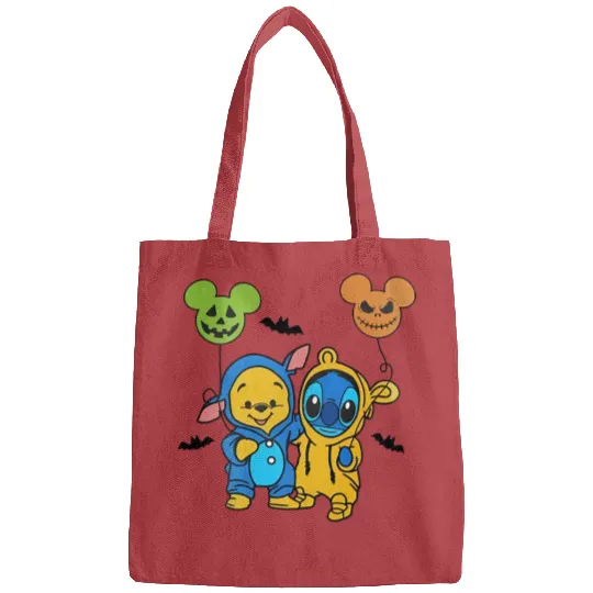Disney Pooh And Stitch Halloween Bags, Disney Friends Bags, Halloween Matching Bags