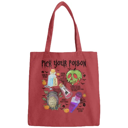 Vintage Pick Your Poison Disney Halloween Bags, Disneyland Villain Halloween Bags, Disney Villains Bags, Disneyworld Bags