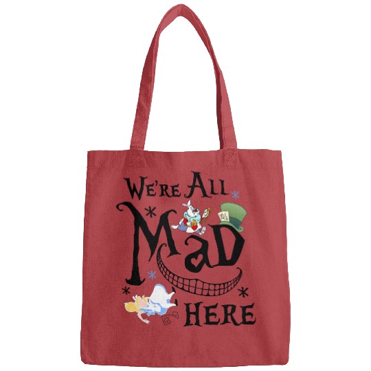 Disney Alice In Wonderland Cheshire Cat We're All Mad Here Retro Bags,