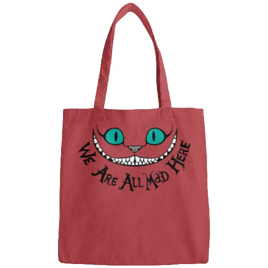 Disney Cheshire Cat Bags, We're All Mad Bags, Alice in Wonderland Sweater, We're All Mad Here Bags
