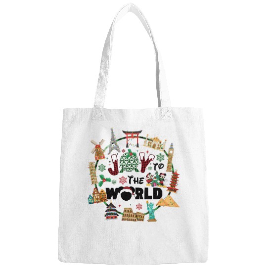 Discover Epcot Christmas Bags, Joy to the World, Disney Christmas