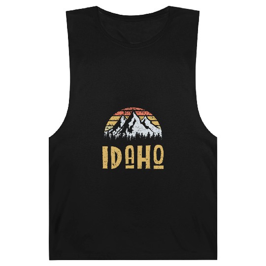Vintage Retro Id Idaho Us Mountain State Barnard Tanks