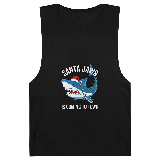 Santa Jaws Is Coming To Town Funny Christmas Shark Barnard Tanks