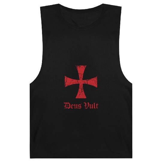 Distressed Deus Vult Knights Templar Cross Crusade Barnard Tanks