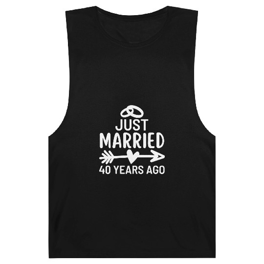 Just Married 40 Years Ago Wedding Anniversary Barnard Tanks