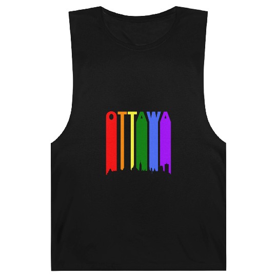 Ottawa Canada Rainbow Skyline LGBT Gay Pride Barnard Tanks