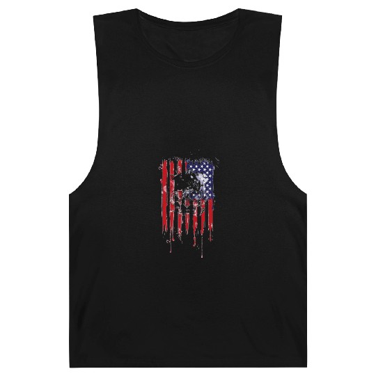 American Flag Skull 4th of July graphic Collection Barnard Tanks