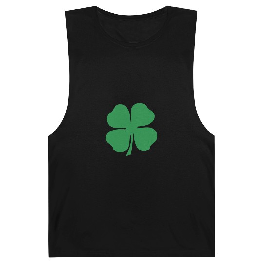 Green 4 Leaf Clover Solid Barnard Tanks