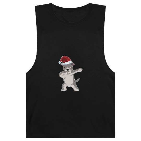 Cute Pitbull Dabbing Christmas Barnard Tanks