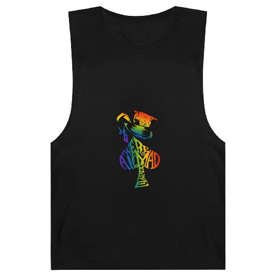Alice in Wonderland | Were All Mad Here | Mad Hatter | LGBT Rainbow Barnard Tanks