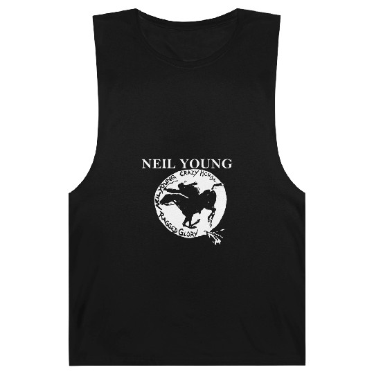 Neil Young Crazy Horse Unisex Retro Rock Horse Barnard Tanks