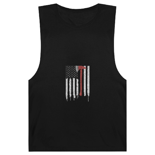 Firefighter Dad Father Thin Red Line Election Gift Barnard Tanks