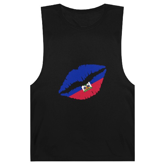 Haiti Kiss Flag Club Soccer Gift Idea Birthday Barnard Tanks