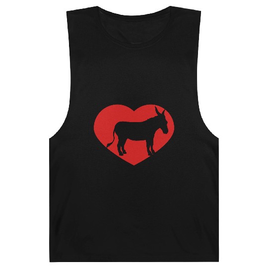 i love love heart donkey horse pony small packelse Barnard Tanks