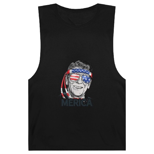Reagan Ronald Merica 4th of July Barnard Tanks Men Women US President Gifts