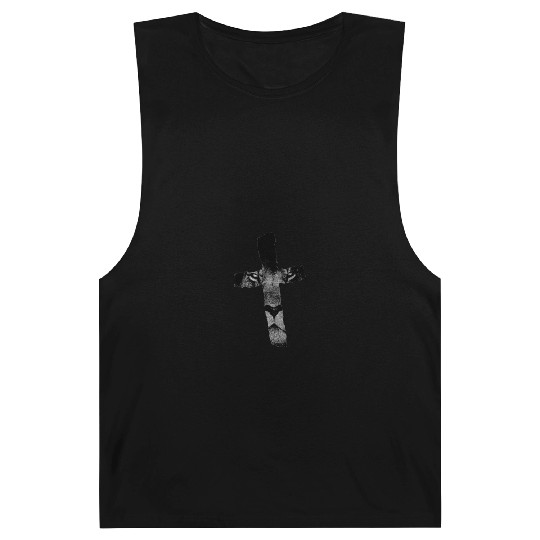 Cross with Lion Christian Religious Print Barnard Tanks