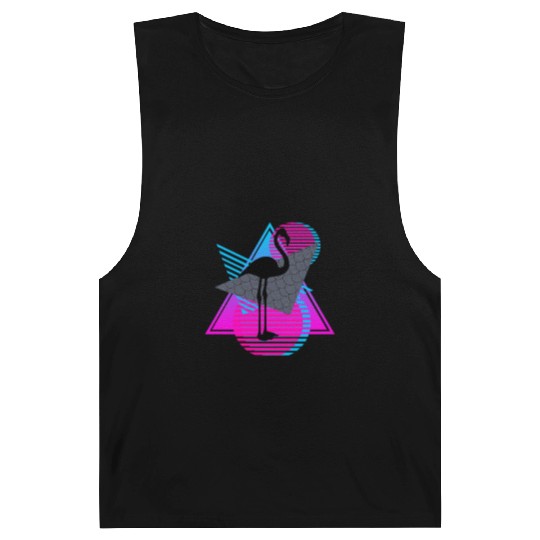 vaporwave aesthetics FLAMINGO 80s retro triangle Barnard Tanks