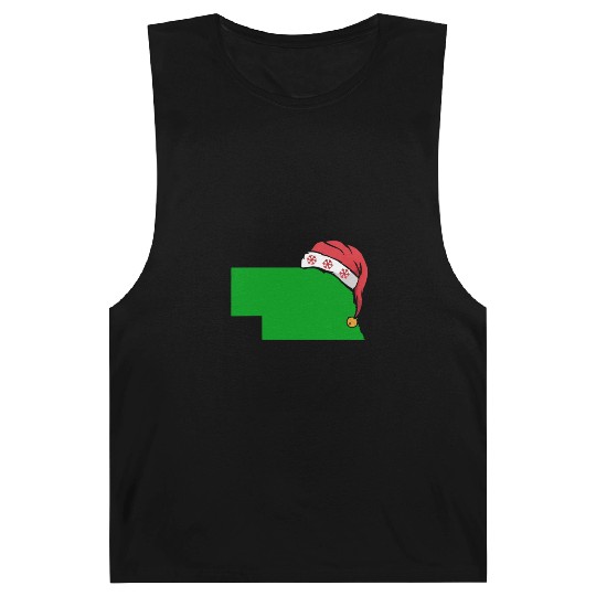 Nebraska Christmas Cute Christmas Gift Green US State Barnard Tanks