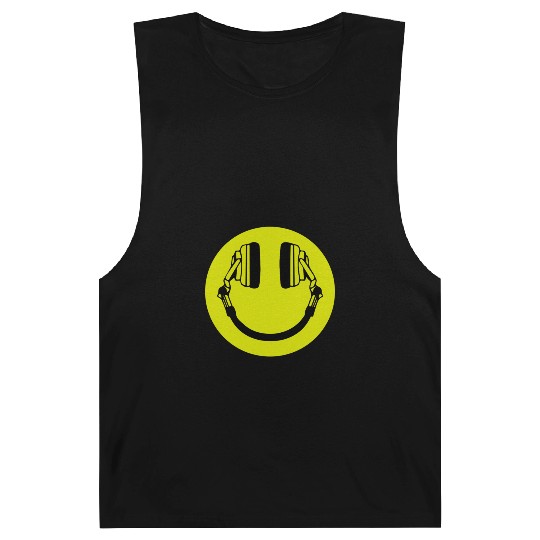 Headphone Smiley Acid House Cans MUSIC RAVE WEED D Barnard Tanks