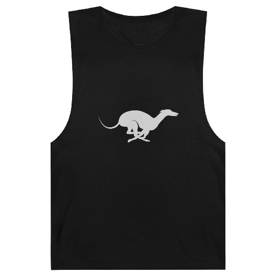 Light Grey Running Greyhound X Racer Track Dog Barnard Tanks