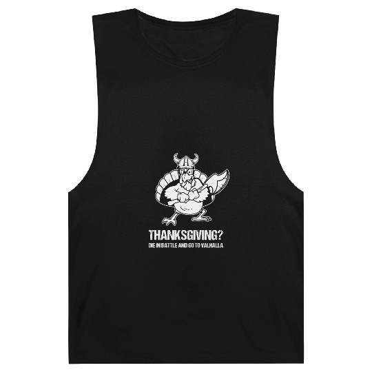 Funny Thanksgiving Day Viking Turkey Valhalla Barnard Tanks