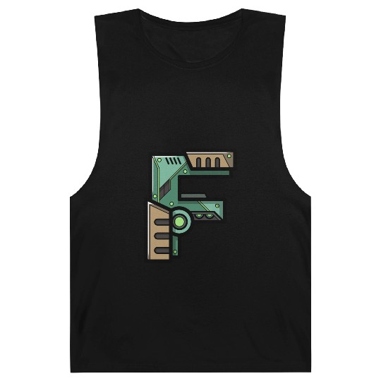 Initial letter character gift idea robot present F Barnard Tanks