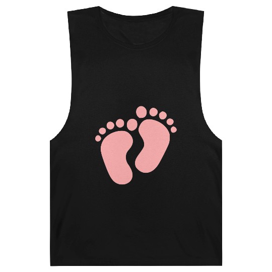 Baby Feet Pastel Pink Pregnancy Maternity Barnard Tanks
