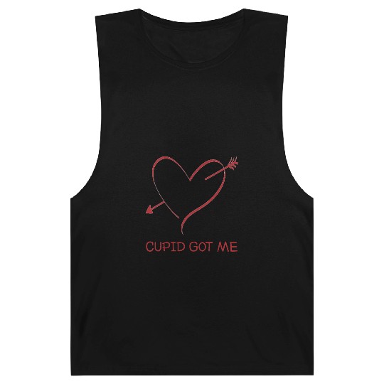 Cupid Got Me Funny Valentines Day Couples Gift Barnard Tanks