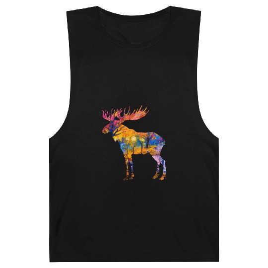 Colorful Canadian Moose Barnard Tanks Abstract Paint Wild