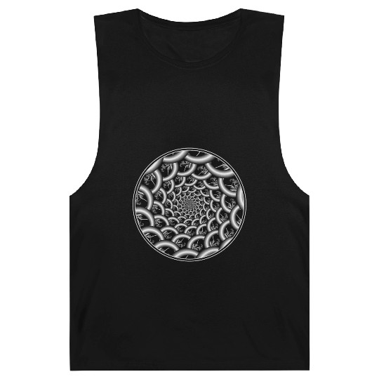 Swirl of Psychedelic Black & White Rings Barnard Tanks