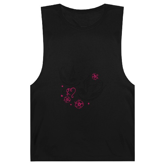 Sakura Cherry Blossom Swallow Birds Spring Flowers Barnard Tanks