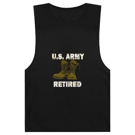 US Army Retired Distressed With Logo Short Sleeve Barnard Tanks