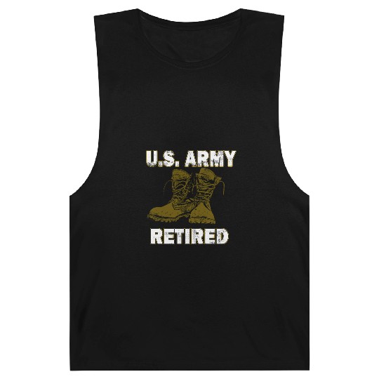 US Army Retired Distressed With Logo Short Sleeve Barnard Tanks