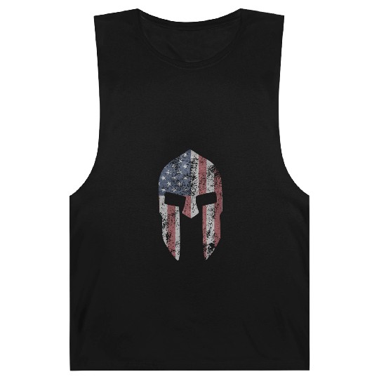 Spartan Stars & Stripes Bodybuilding distressed Barnard Tanks