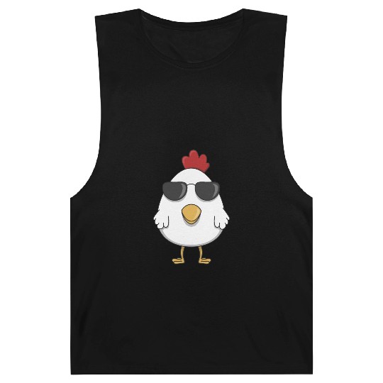 Chicken cool sunglasses farm animal chickens hen Barnard Tanks