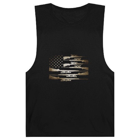 product With Gun - USA Flag - Shooter Gifts Barnard Tanks