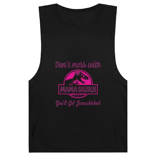 Mamasaurus Rex Dinosaur autism Womens Mother's Day Barnard Tanks