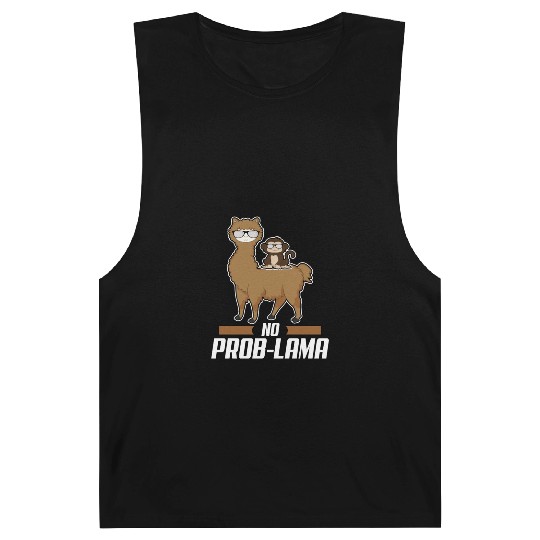 No Prob Lama Llama Alpaka Monkey Gift Sunglasses Barnard Tanks