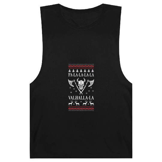 Ugly Christmas Viking Fa La La La La Valhalla La Barnard Tanks