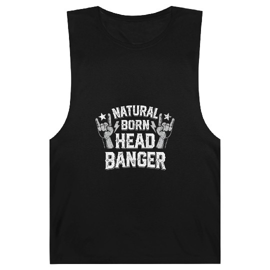 Natural born Headbanger Devil horns Heavy Metal Barnard Tanks