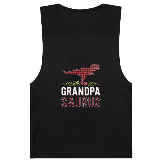 Grandpa Saurus T Rex Red Plaid Matching Family Barnard Tanks