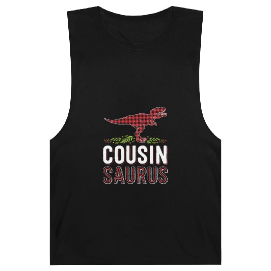 Cousin Saurus T Rex Red Plaid Matching Family Barnard Tanks