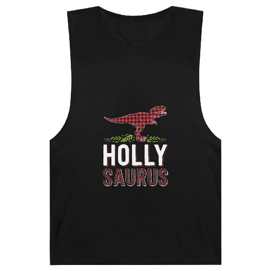 Holly Saurus T Rex Red Plaid Matching Family Barnard Tanks
