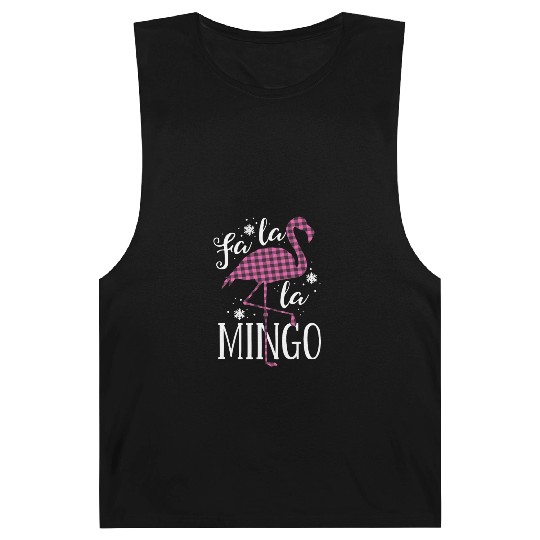 Fa La La Mingo Flamingo Christmas Barnard Tanks Pink